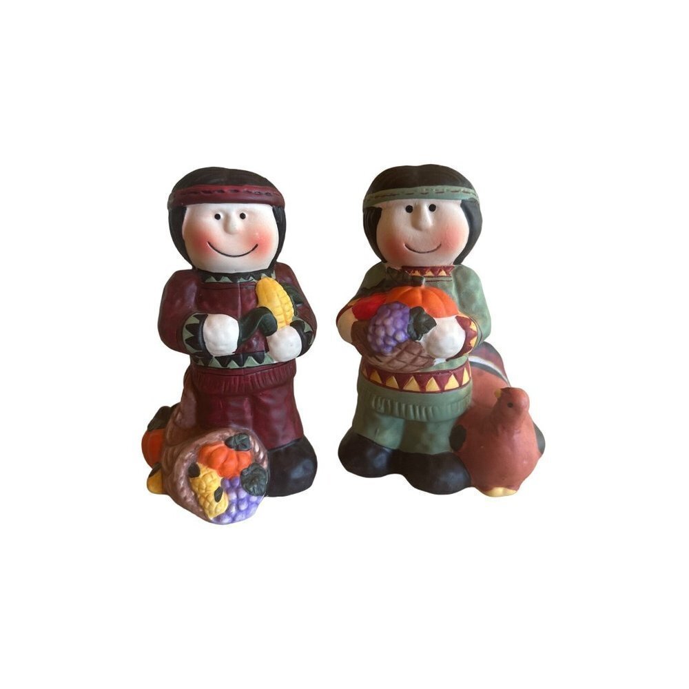 Indian Native American Thanksgiving Holiday‎ Ceramic Figures Figurines
